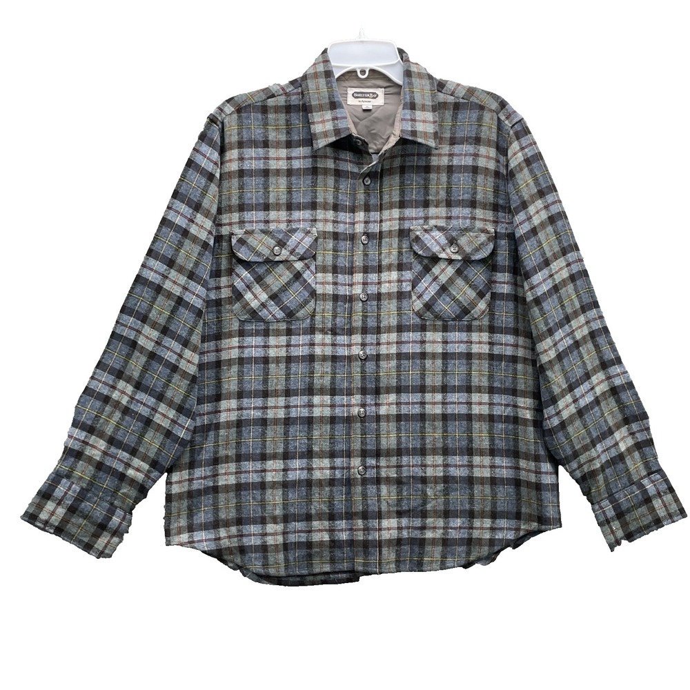 VTG Arrow Shelter Bay Flannel Shirt Mens Large Wool Blend Outdoors Camp 90s Work